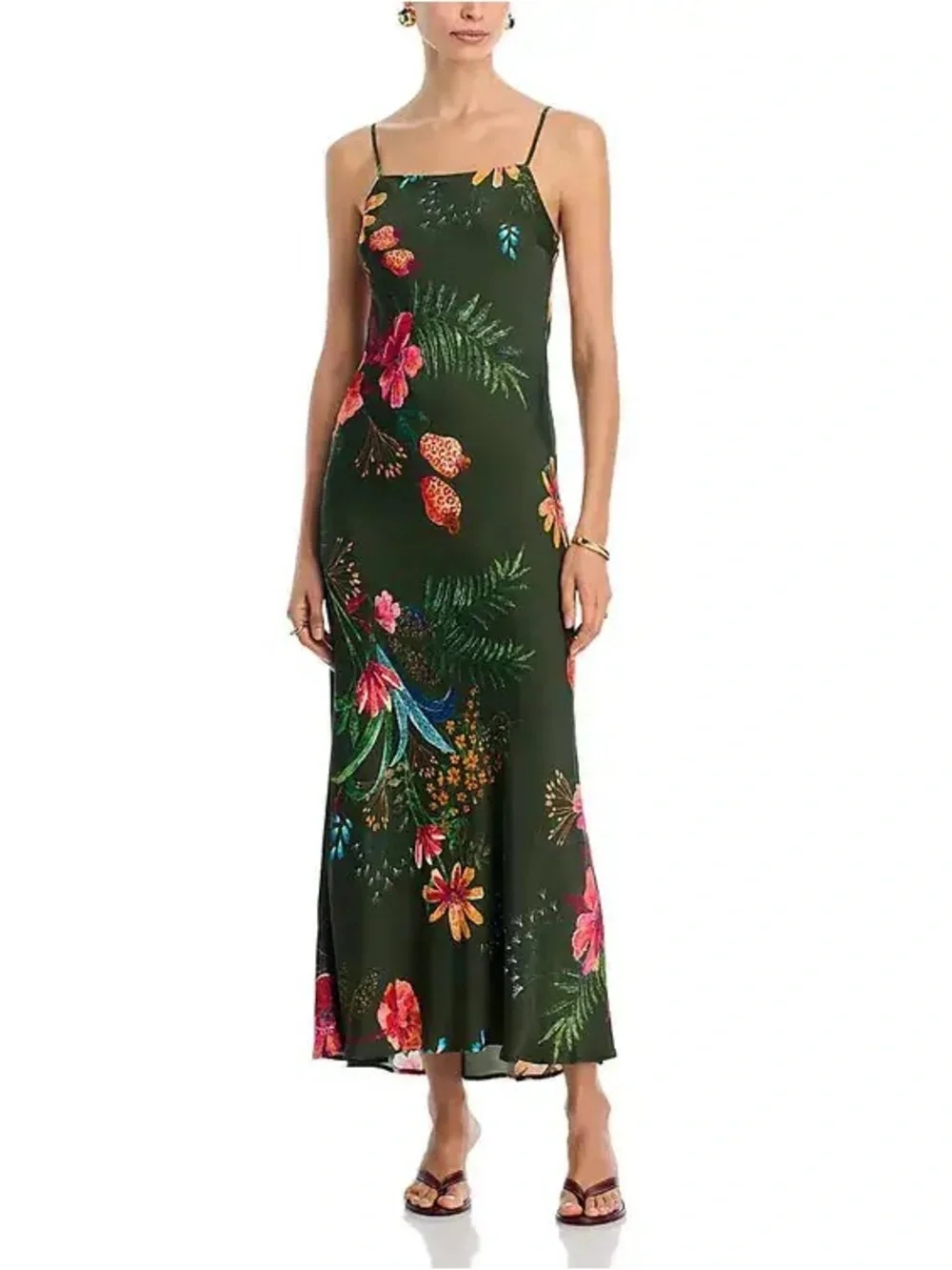 FARM RIO green Leopard Flowers Dress - Picture 2 of 14